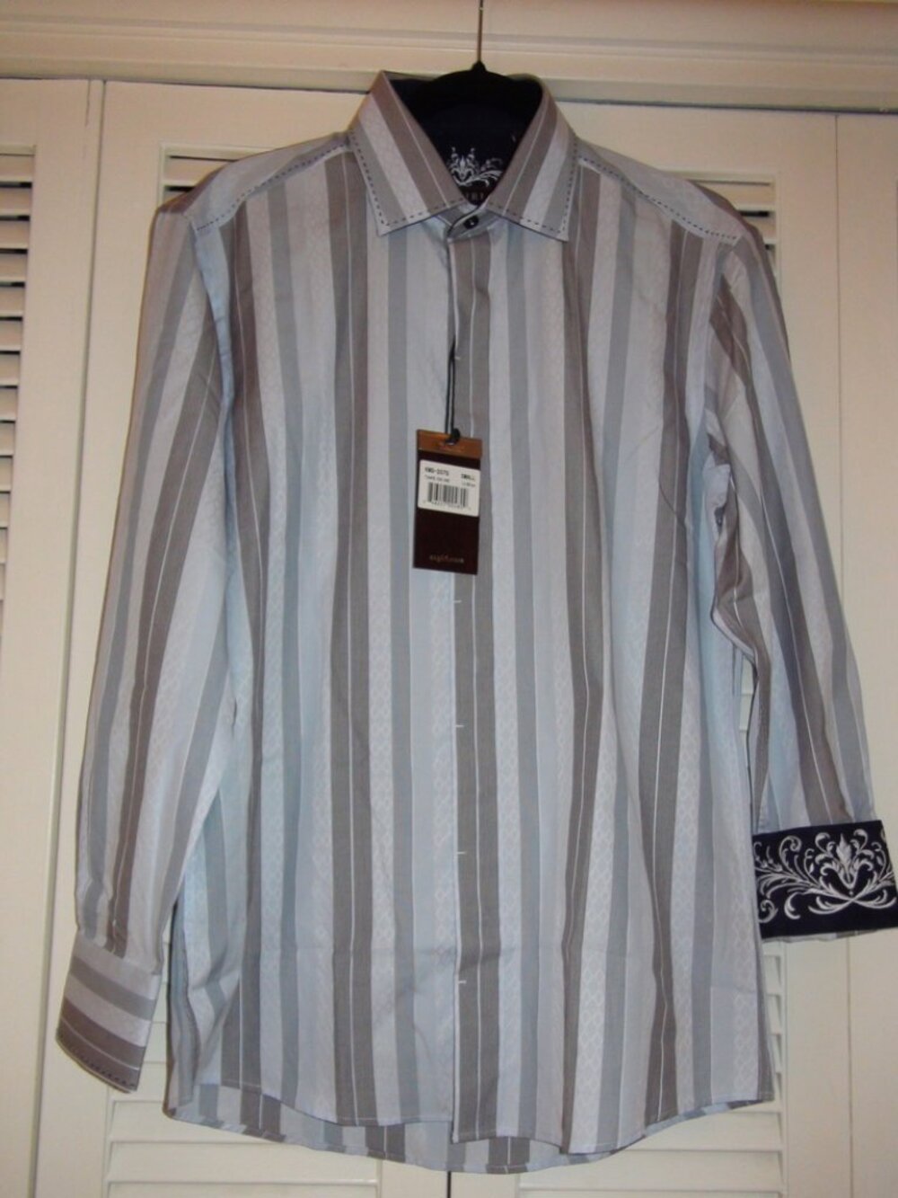Zagiri Take On Me Blue Striped Cotton Button Down Shirt